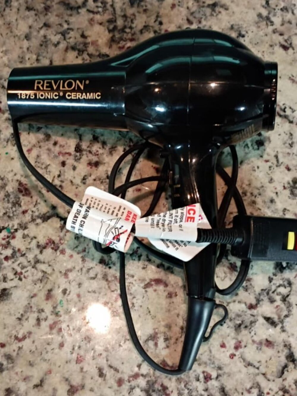 Revlon 1875 Ionic Ceramic Hair Dryer - Black- NEW with TAGS